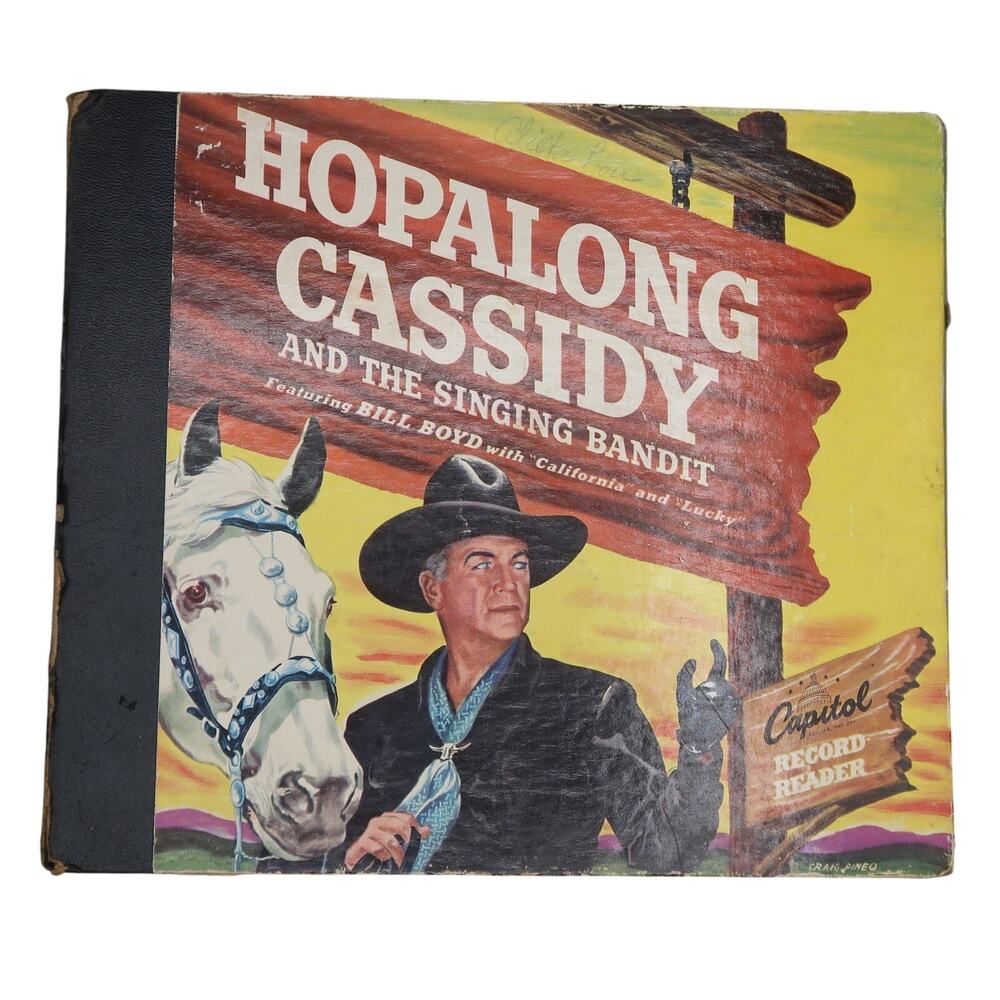 Capitol Record Hopalong Cassidy & The Singing Bandit Story Book w/ Records 1950